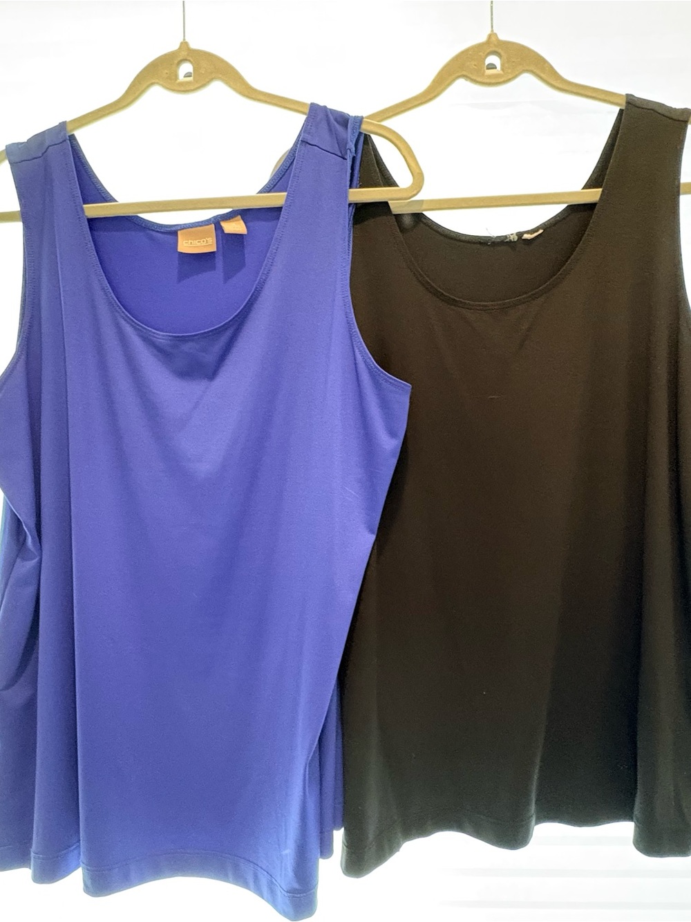 Chico's Two-Pack Scoop Neck Tank Tops - Blue & Black